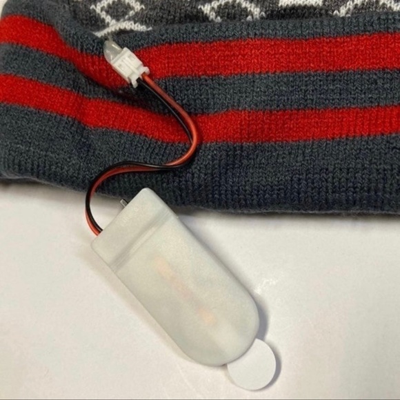 Light-Up Holiday Beanie Hat - “Santa Pimp” Knitted Christmas Adult Light-Up Hat - Picture 4 of 4